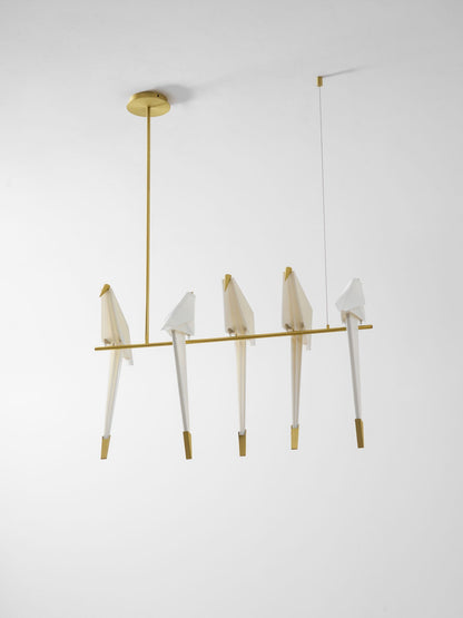 Paper Crane LED Chandelier with Warm Light