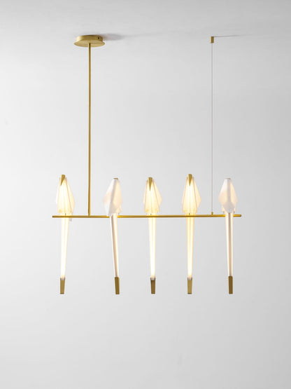 Paper Crane LED Chandelier with Warm Light