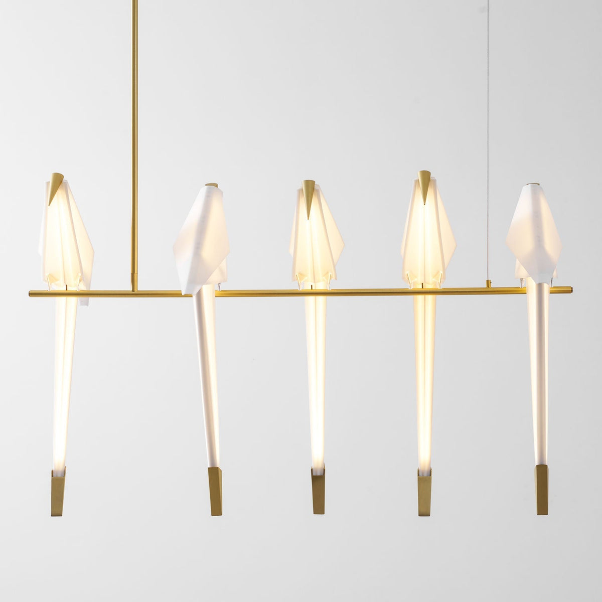 Paper Crane LED Chandelier with Warm Light