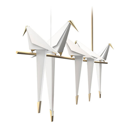 Paper Crane LED Chandelier with Warm Light
