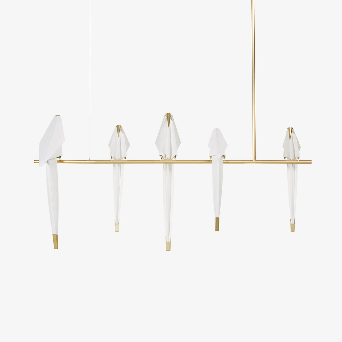 Paper Crane LED Chandelier with Warm Light — detail view