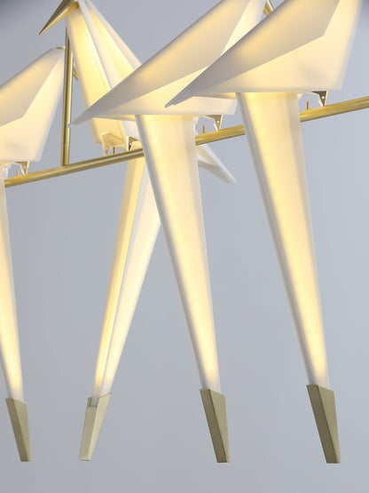 Paper Crane LED Chandelier with Warm Light