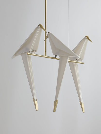 Paper Crane LED Chandelier with Warm Light