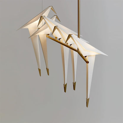 Paper Crane LED Chandelier with Warm Light