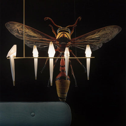 Paper Crane LED Chandelier with Warm Light — lifestyle view