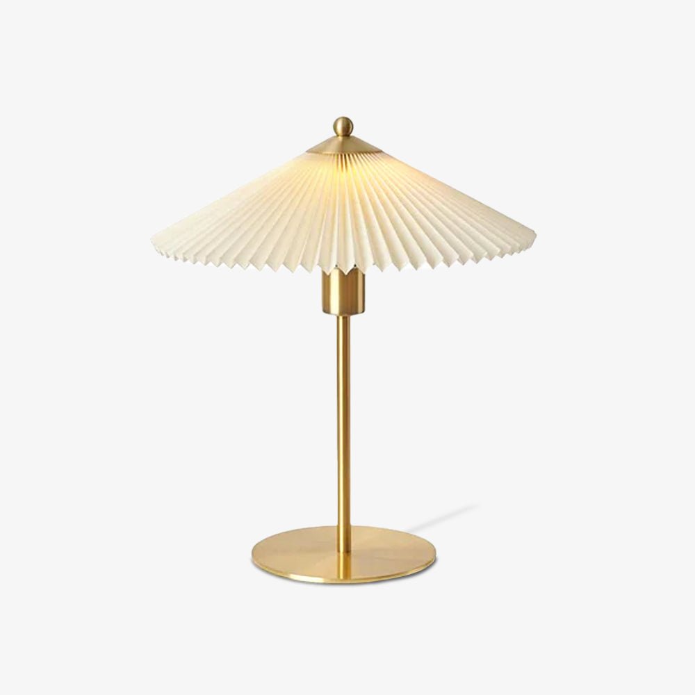 Pleated Table Lamp, Gold Finish — alternate angle