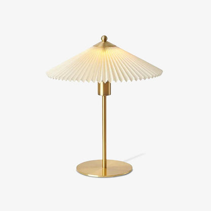 Pleated Table Lamp, Gold Finish — alternate angle