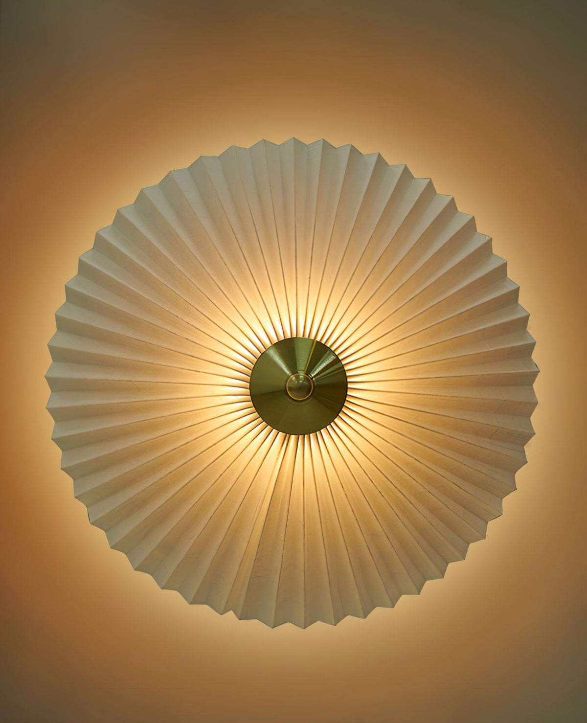 Pleated Table Lamp, Gold Finish