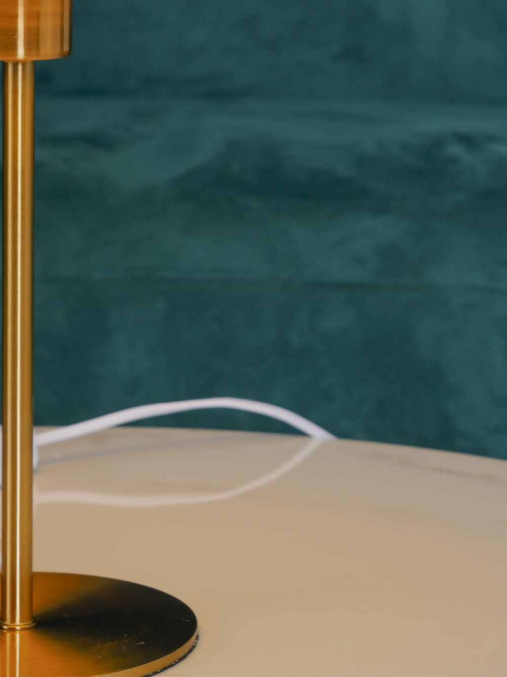 Pleated Table Lamp, Gold Finish