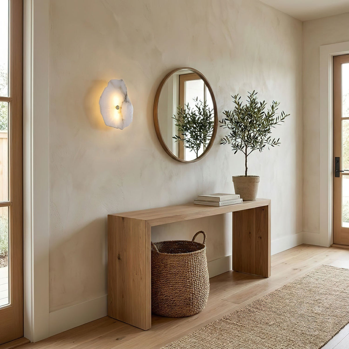 Alabaster Wall Lamp with Soft Glow