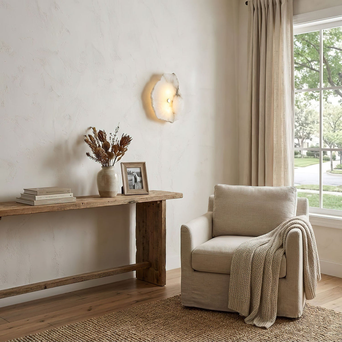 Alabaster Wall Lamp with Soft Glow