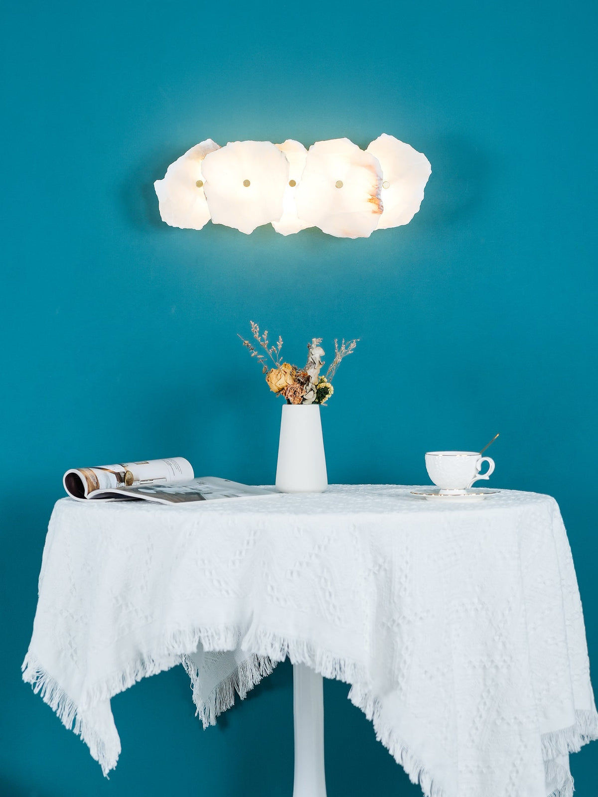 Alabaster Wall Lamp with Soft Glow — alternate angle