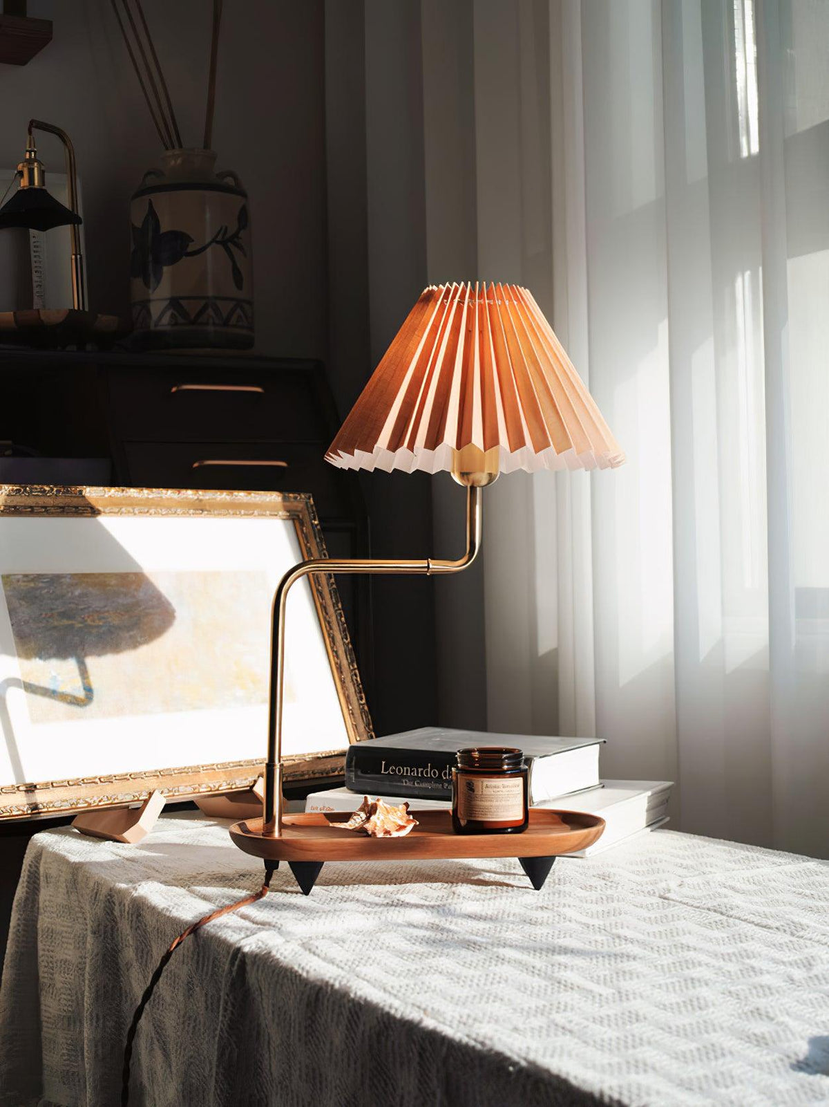 Gold Accent Table Lamp with Adjustable Brightness