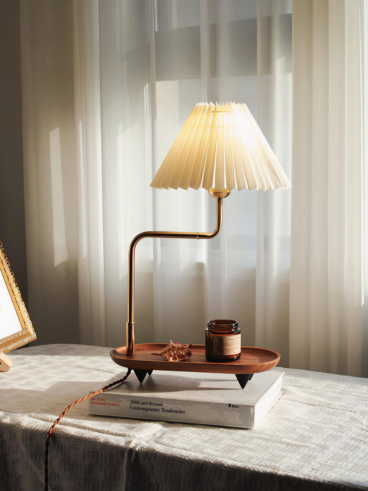 Gold Accent Table Lamp with Adjustable Brightness