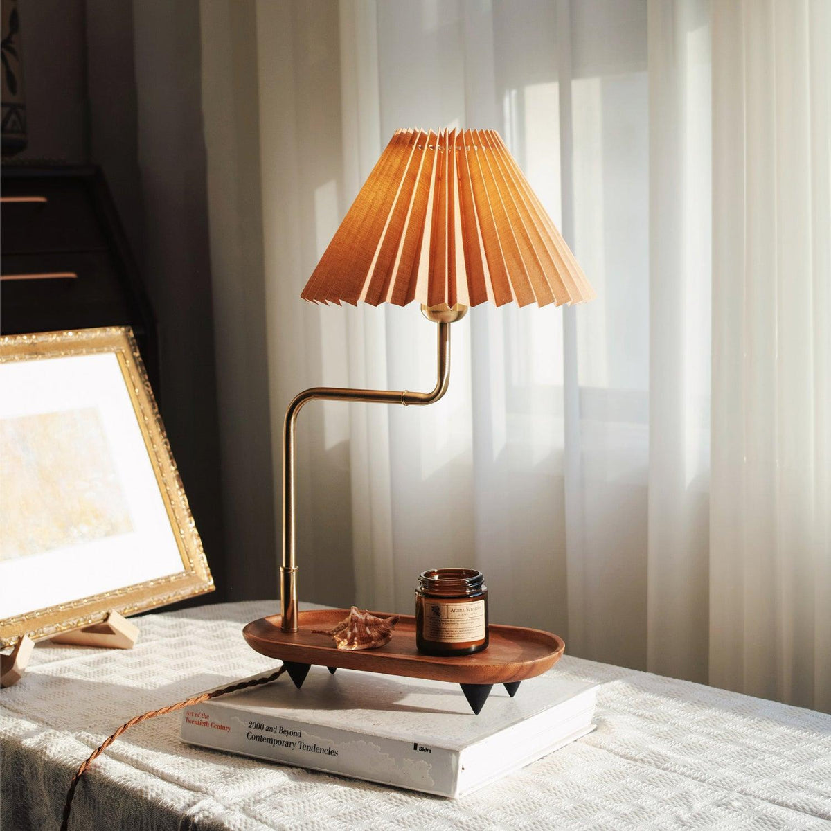 Gold Accent Table Lamp with Adjustable Brightness — front view
