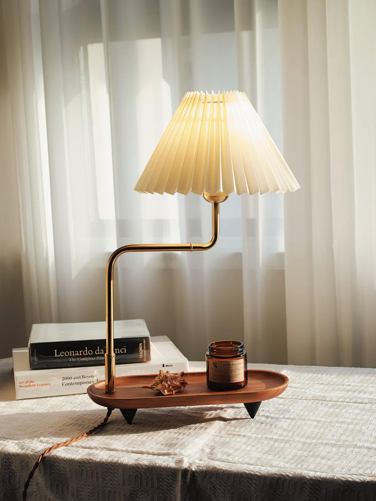Gold Accent Table Lamp with Adjustable Brightness — front view