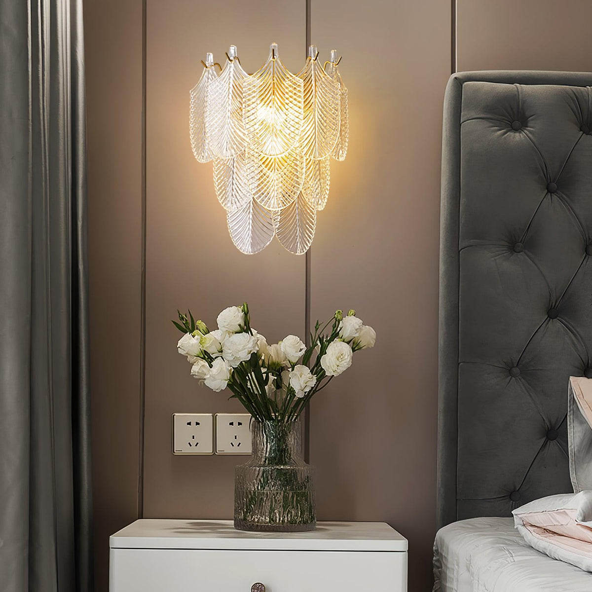 Glass Wall Sconce with Adjustable Light Direction — detail view