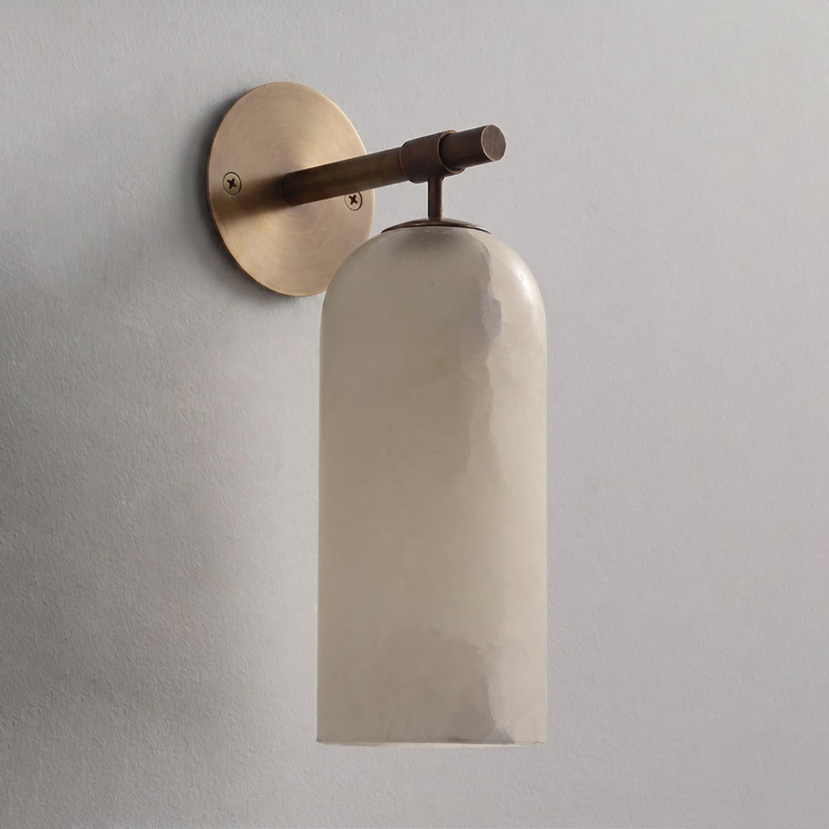 Pillar Alabaster Wall Sconce, Soft Ambient Light — lifestyle view