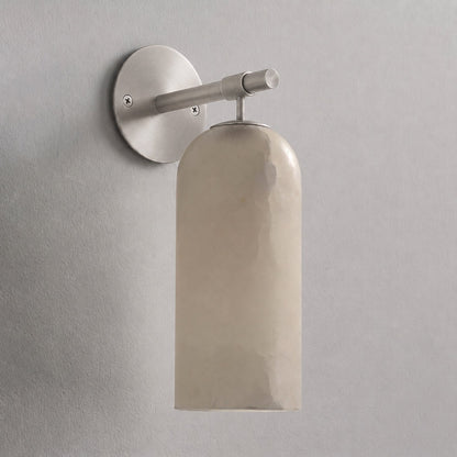 Pillar Alabaster Wall Sconce, Soft Ambient Light — front view