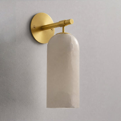 Pillar Alabaster Wall Sconce, Soft Ambient Light — alternate angle