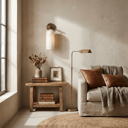 Pillar Alabaster Wall Sconce, Soft Ambient Light