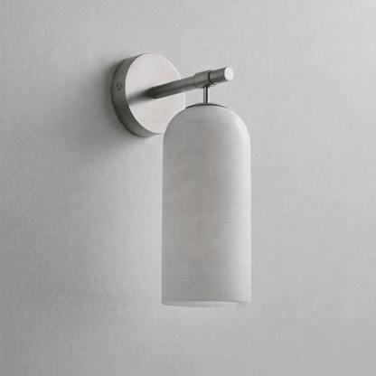 Pillar Alabaster Wall Sconce, Soft Ambient Light — detail view