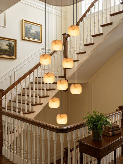 Alabaster Cluster Chandelier with Adjustable Brightness