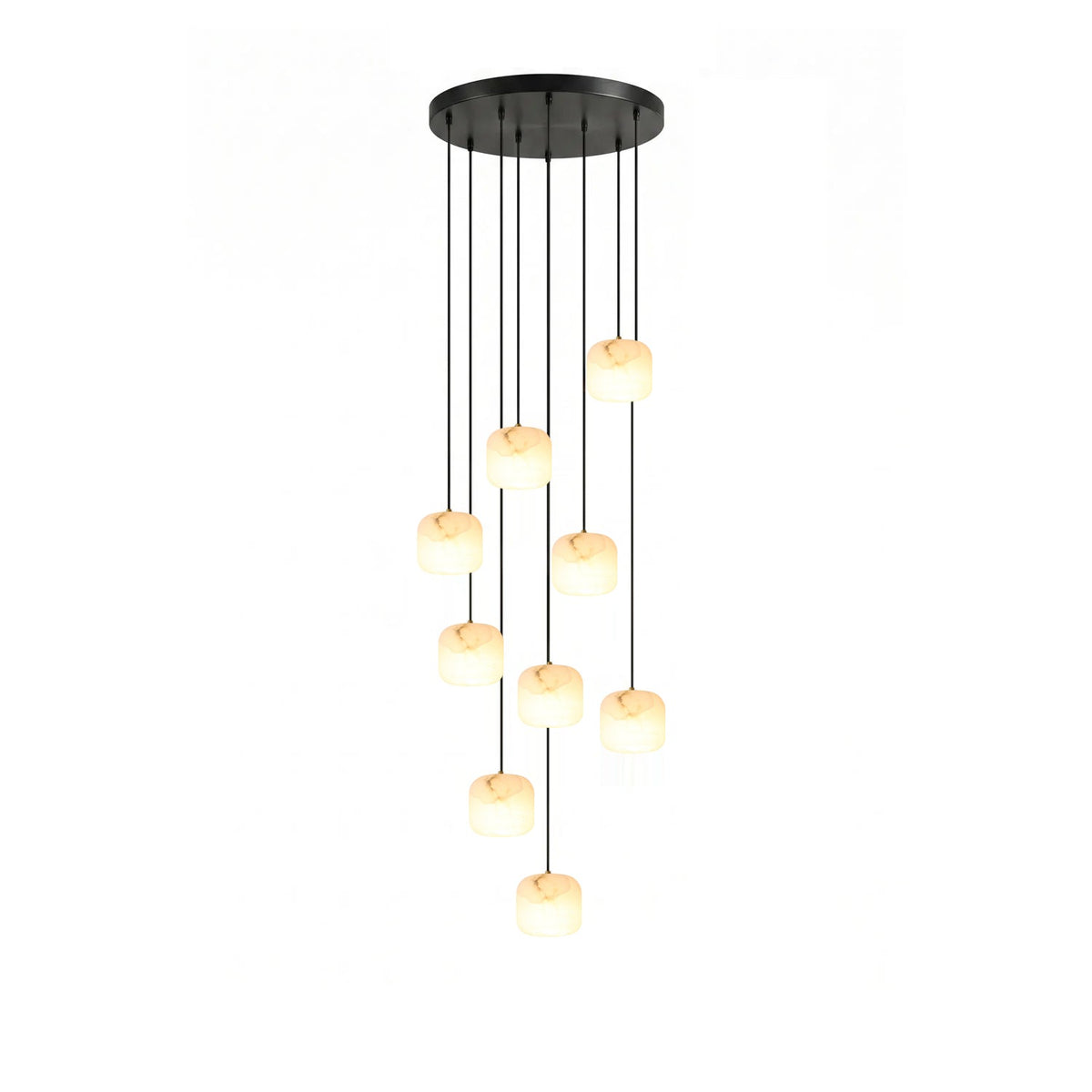 Alabaster Cluster Chandelier with Adjustable Brightness — lifestyle view