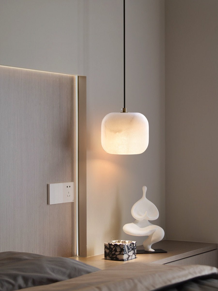 Alabaster Cluster Chandelier with Adjustable Brightness