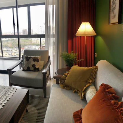 Pleated Floor Lamp with Adjustable Brightness — lifestyle view