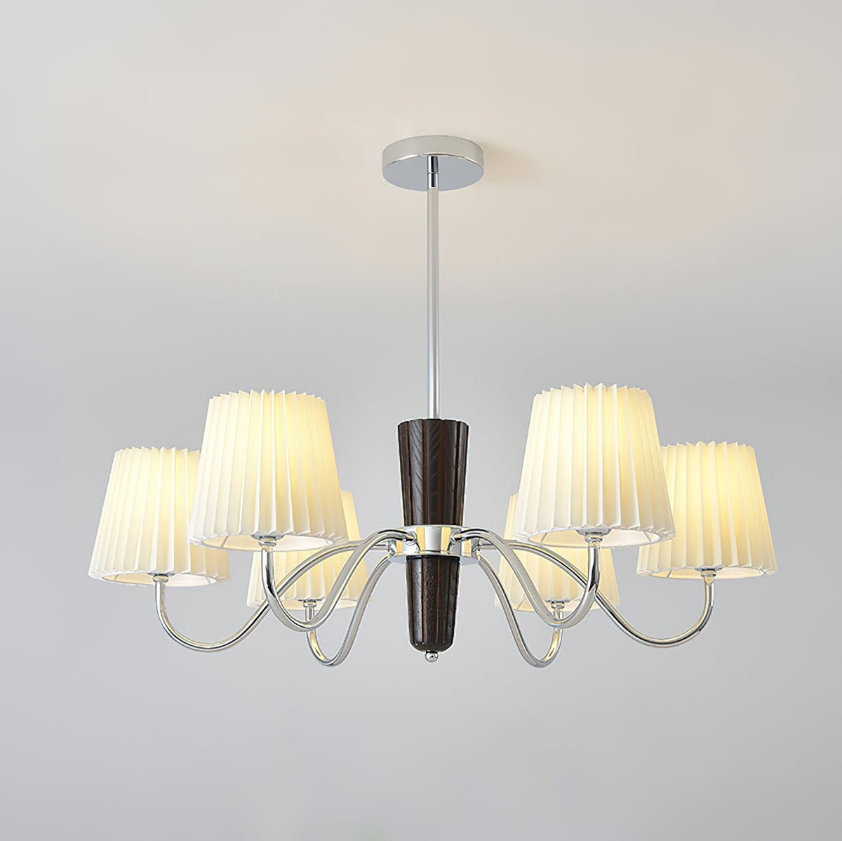 Plisse Chandelier with Adjustable Brightness — front view
