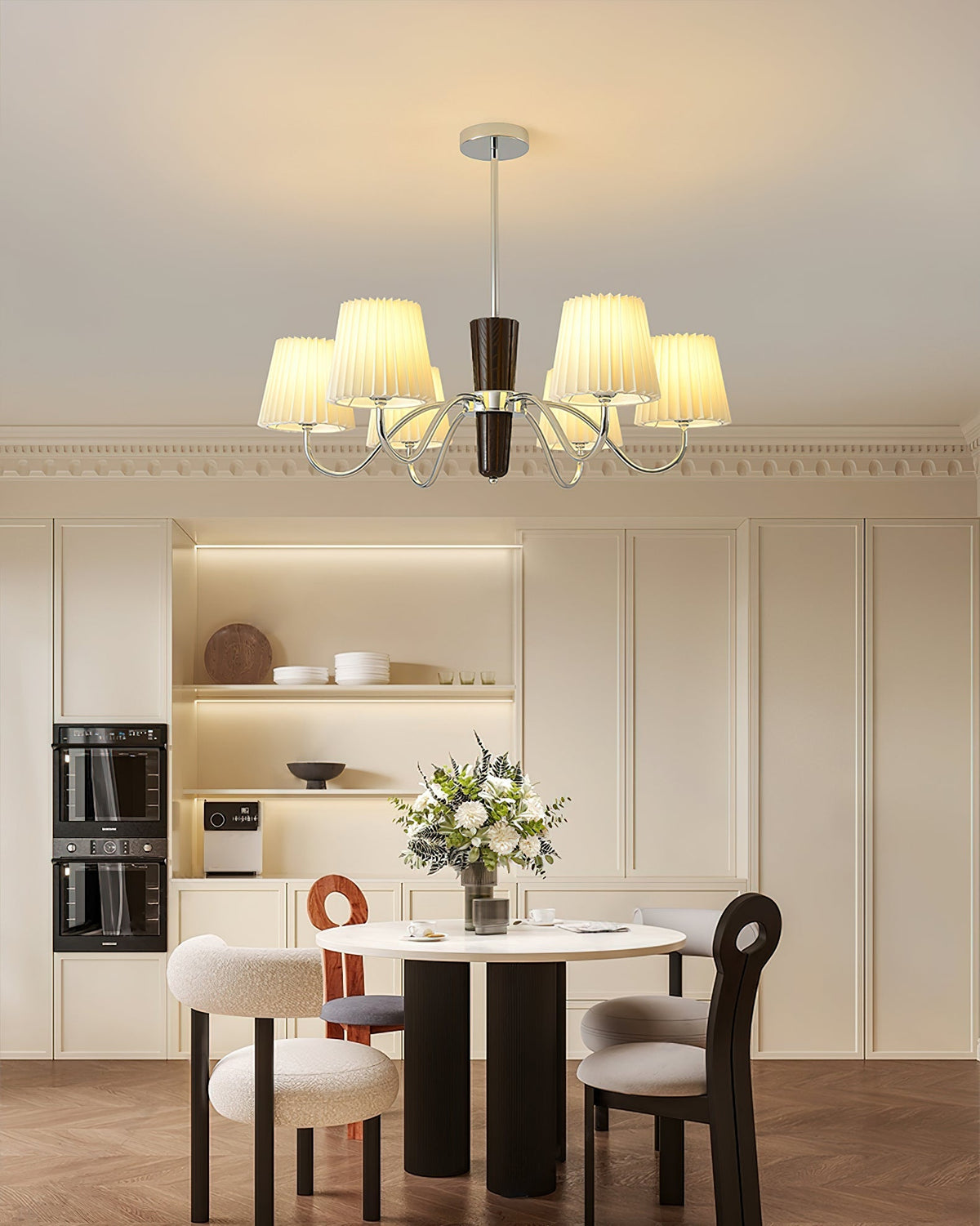 Plisse Chandelier with Adjustable Brightness