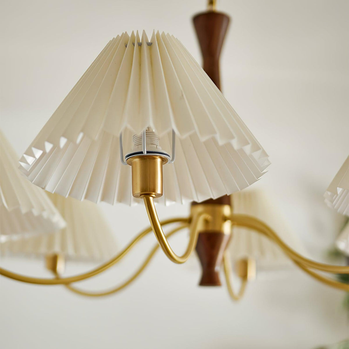 Walnut Chandelier with Adjustable Height