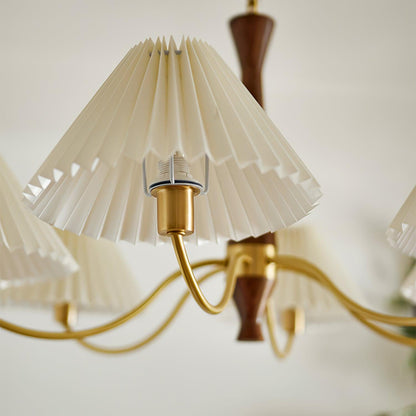 Walnut Chandelier with Adjustable Height