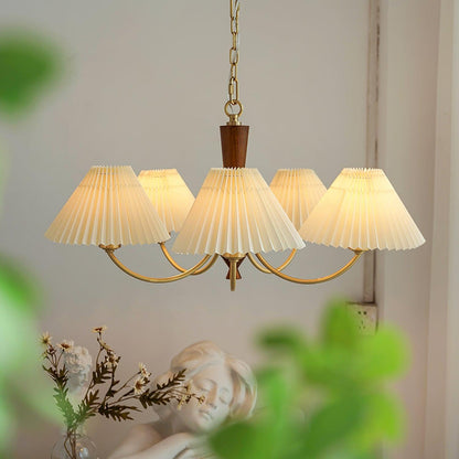 Walnut Chandelier with Adjustable Height — lifestyle view