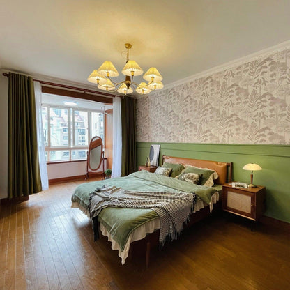 Walnut Chandelier with Adjustable Height
