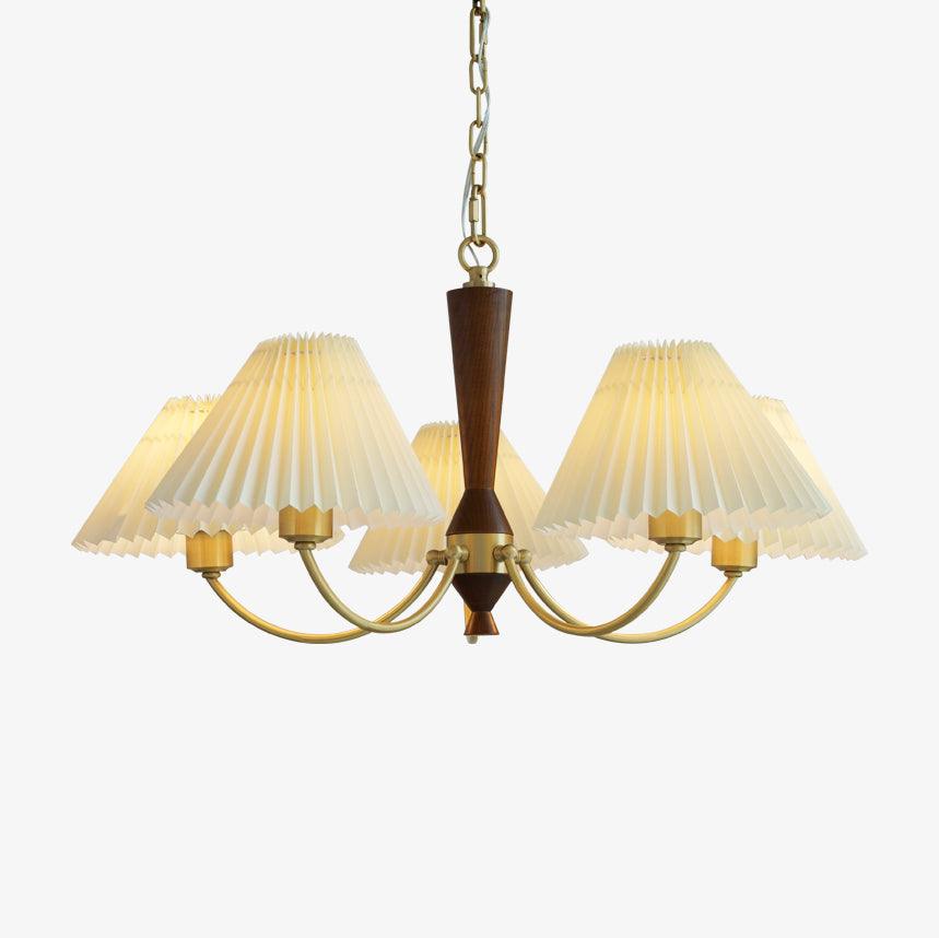 Walnut Chandelier with Adjustable Height — detail view
