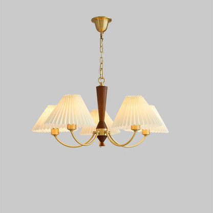 Walnut Chandelier with Adjustable Height — side view
