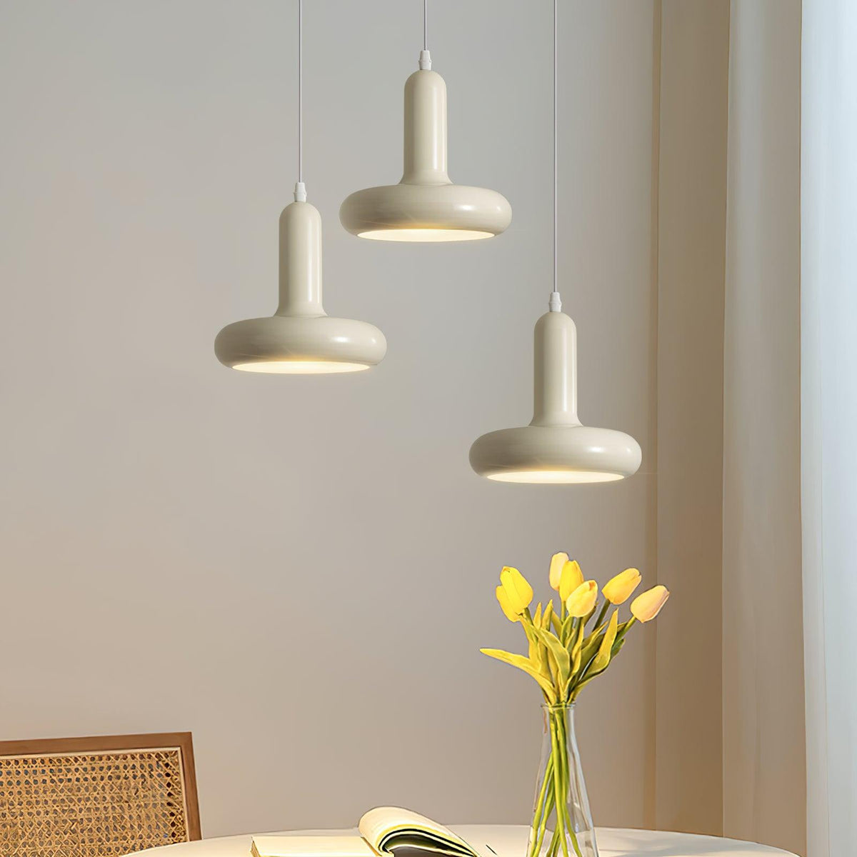 Modern Puck Pendant Light, Energy-Efficient LED — alternate angle