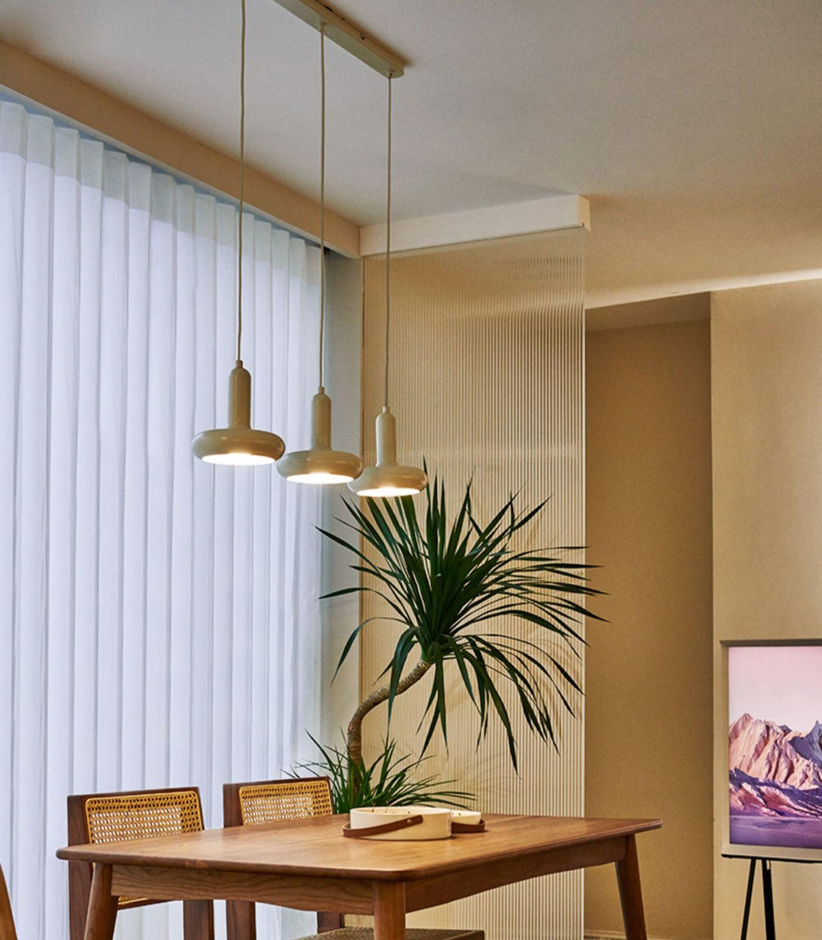 Modern Puck Pendant Light, Energy-Efficient LED — front view