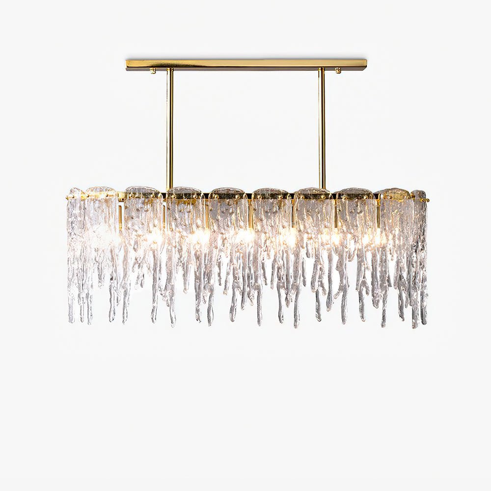 Icicle Glass Chandelier with Adjustable Height