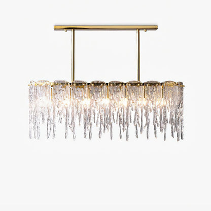 Icicle Glass Chandelier with Adjustable Height