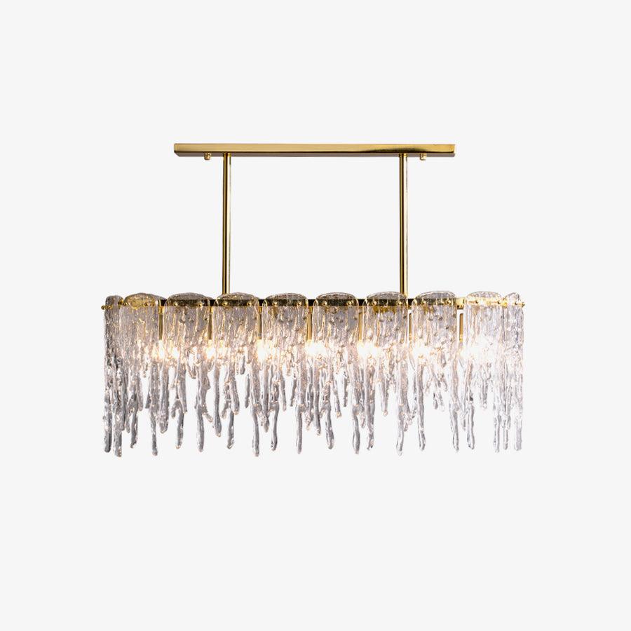 Icicle Glass Chandelier with Adjustable Height