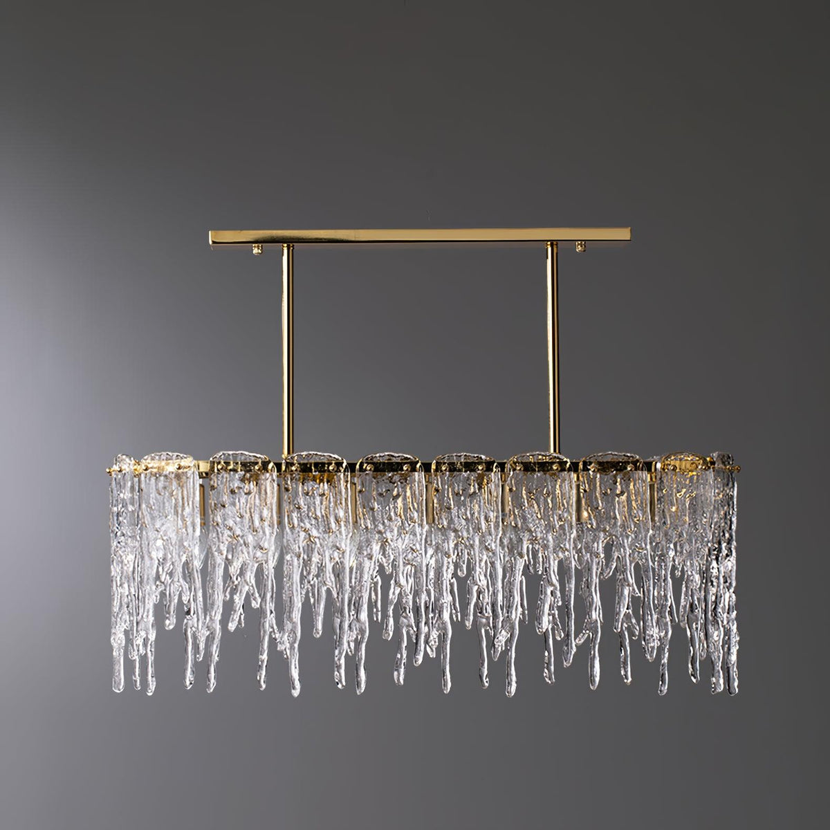 Icicle Glass Chandelier with Adjustable Height