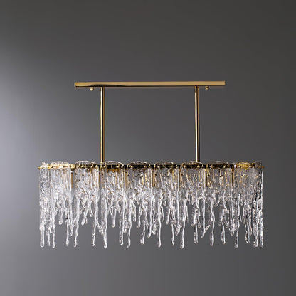 Icicle Glass Chandelier with Adjustable Height