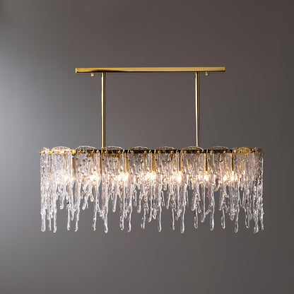 Icicle Glass Chandelier with Adjustable Height — front view