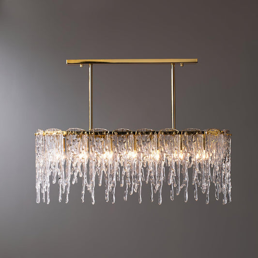 Icicle Glass Chandelier with Adjustable Height — front view