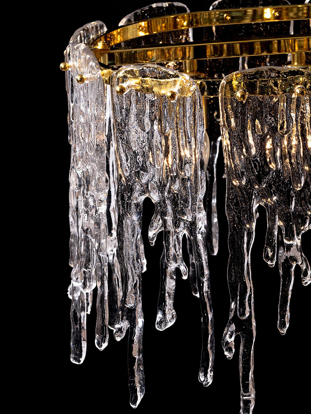 Icicle Glass Chandelier with Adjustable Height