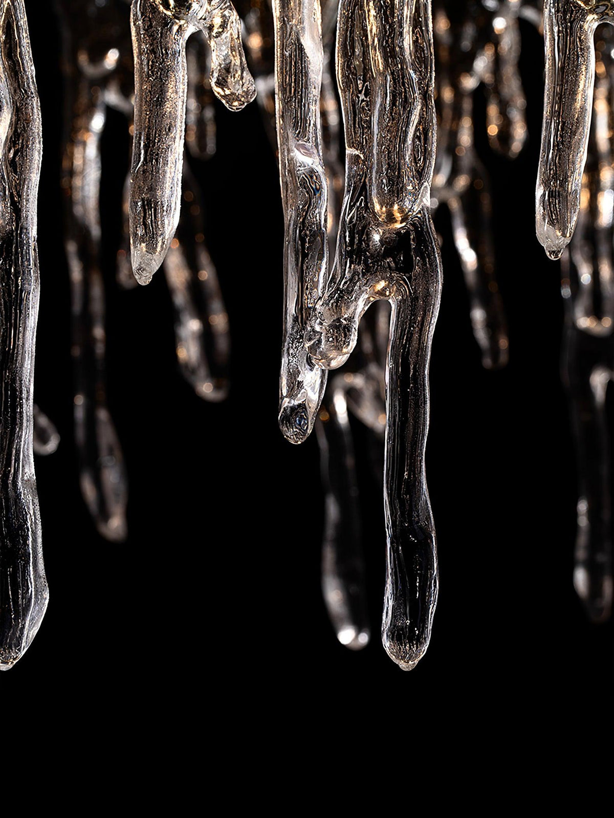Icicle Glass Chandelier with Adjustable Height