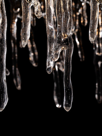 Icicle Glass Chandelier with Adjustable Height